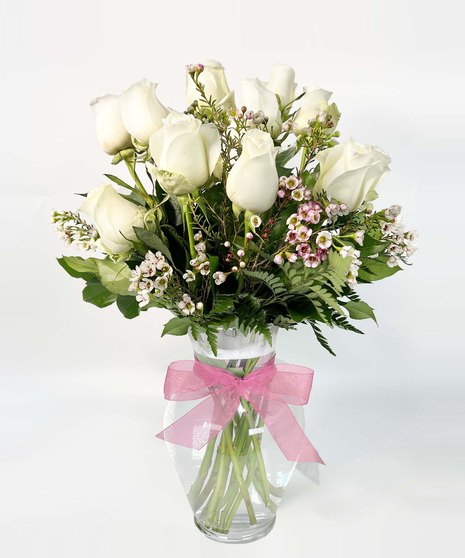 Long Stemmed White Roses