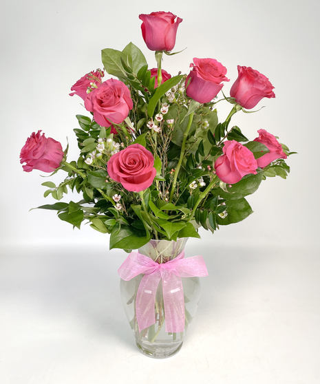 Long Stemmed Hot Pink Roses